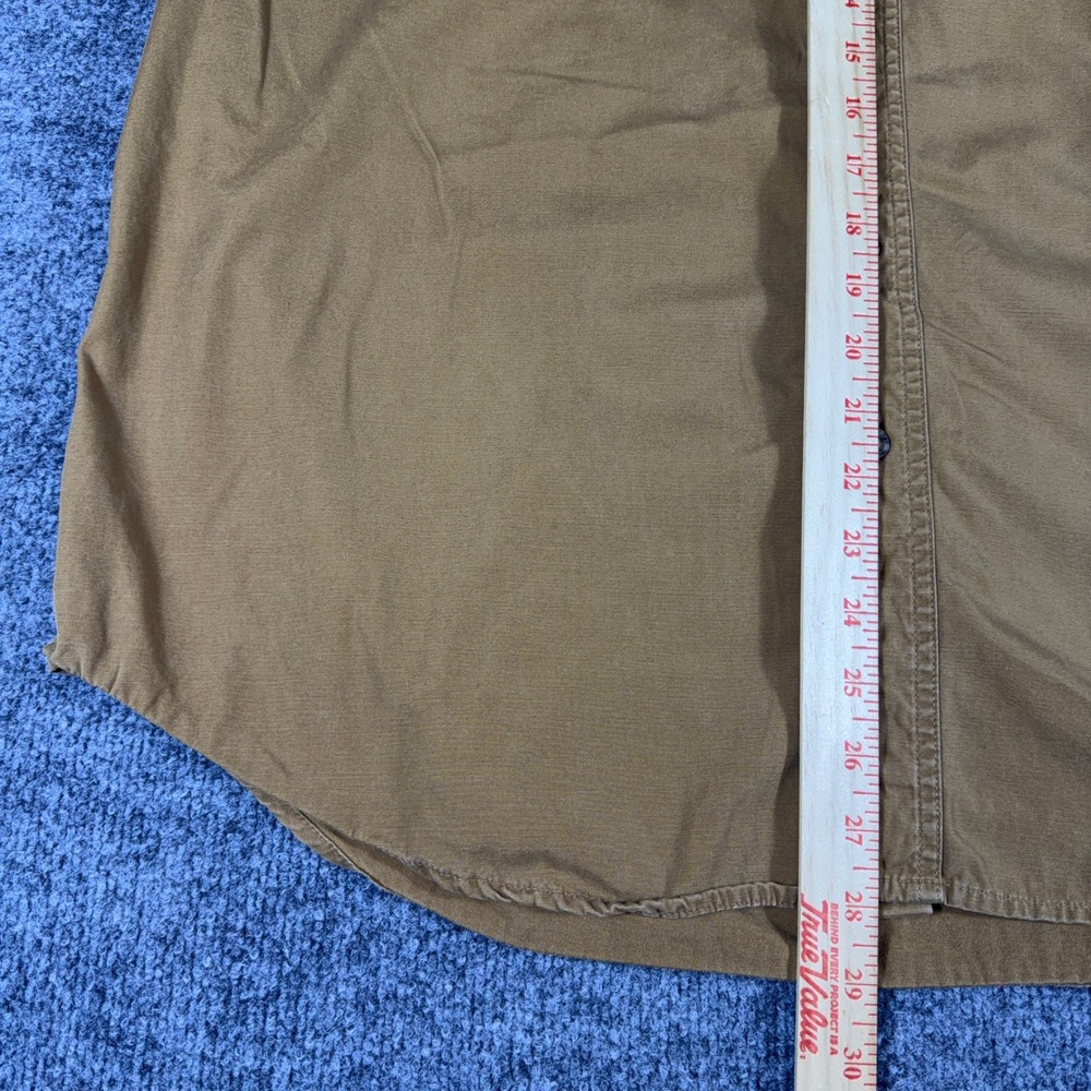 Vintage Carhartt Long Sleeve Cotton Canvas Work Shirt Brown Men's Large - Picture 8 of 11